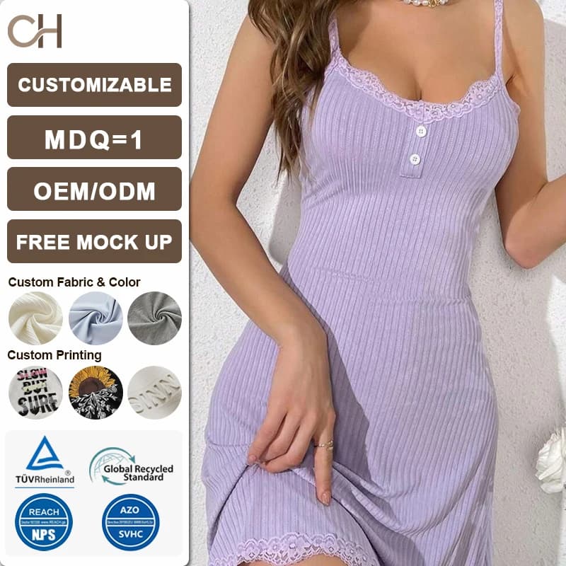 Konfigurowalna Damska Koronkowa Sukienka Mini Dopasowana w Paski – Ekologiczna