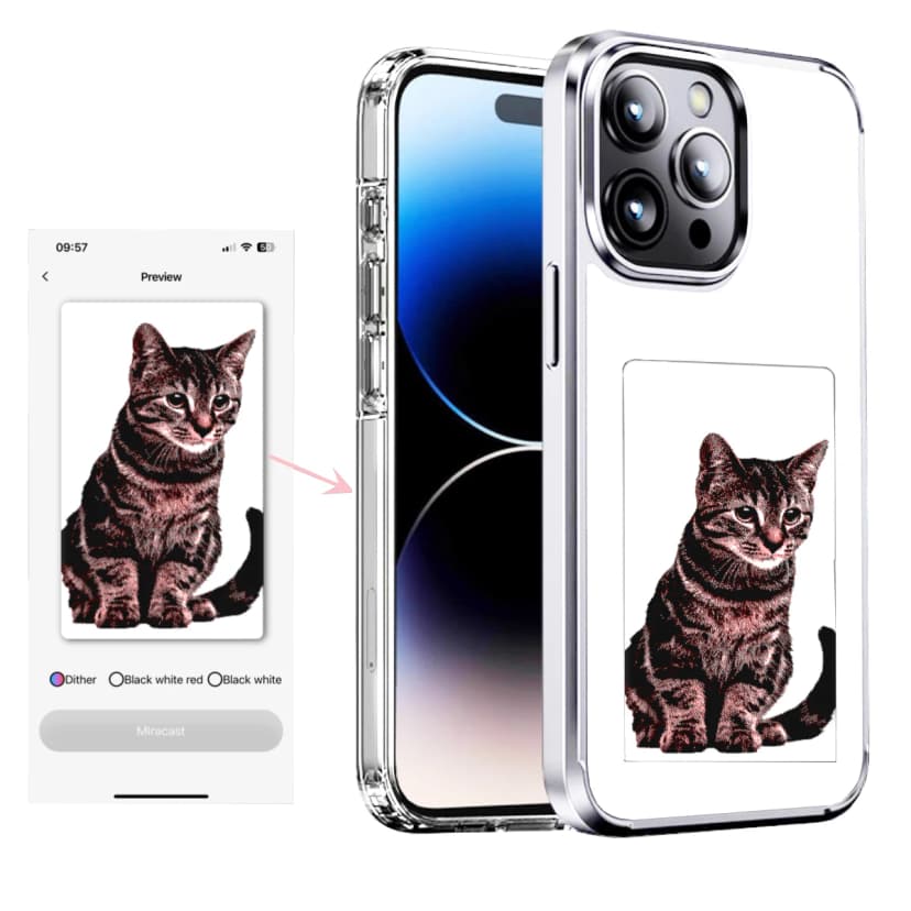 Etui na Telefon DIY z Inteligentnym Ekranem E-Ink NFC do iPhone 13/14/15 Pro Max